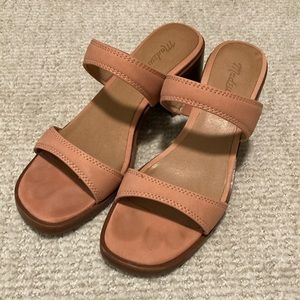Madewell Saige Double Strap Sandal in Pink Leather